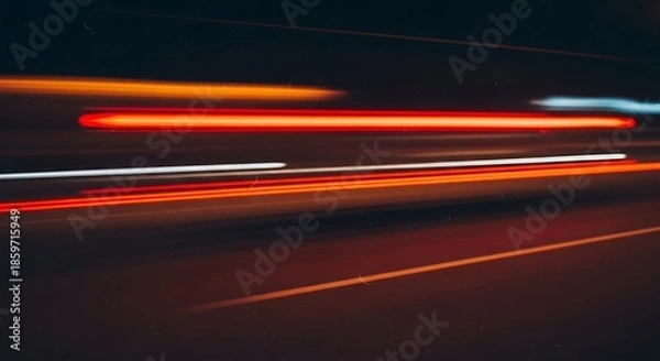 Obraz Light trails on a dark road