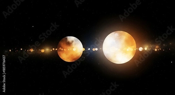 Obraz Planetary alignment with moons