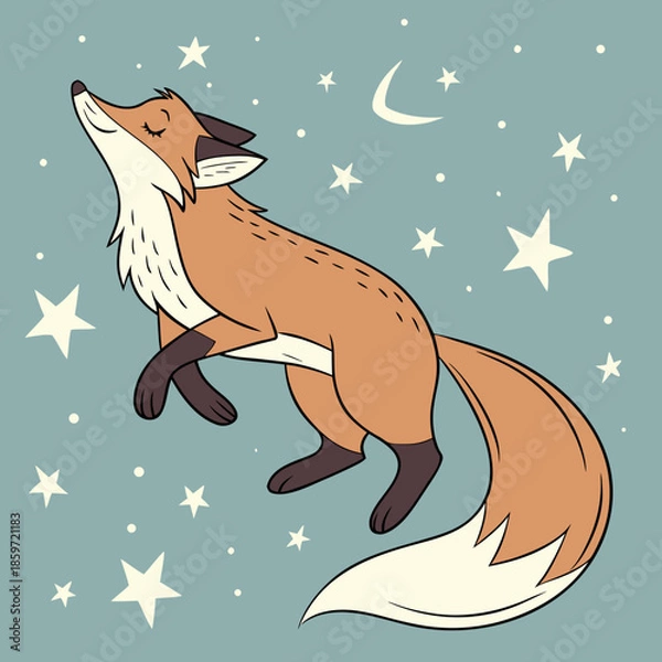 Obraz Astronaut Fox Star Explorer 1