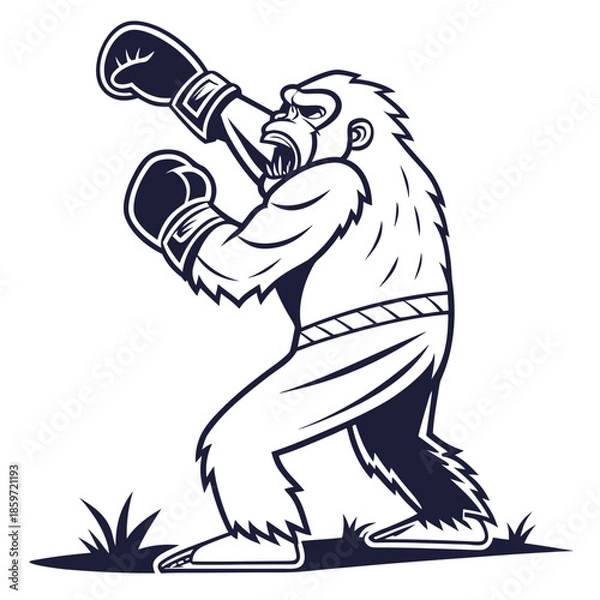 Obraz Boxer Gorilla Knockout Pose