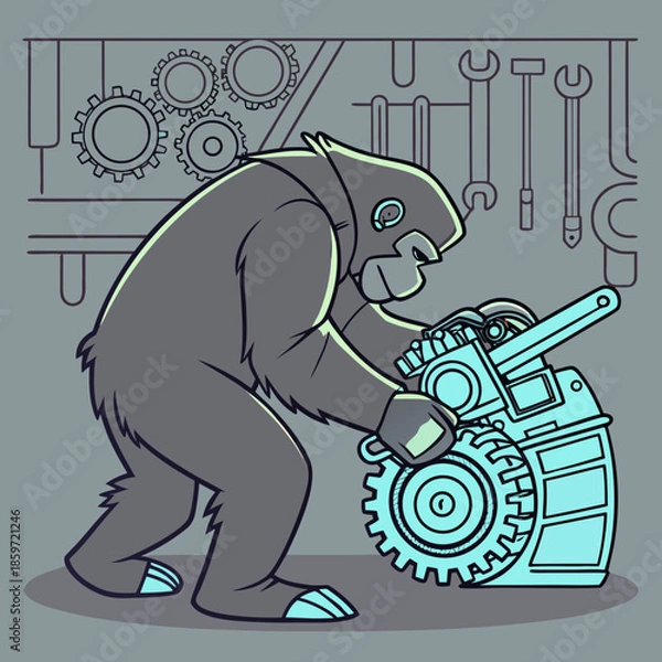 Obraz Robot Gorilla Mechanic 1