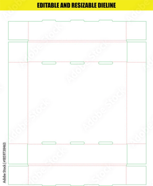 Obraz Professional Dieline Template for Customizable Corrugated Packaging Box Production