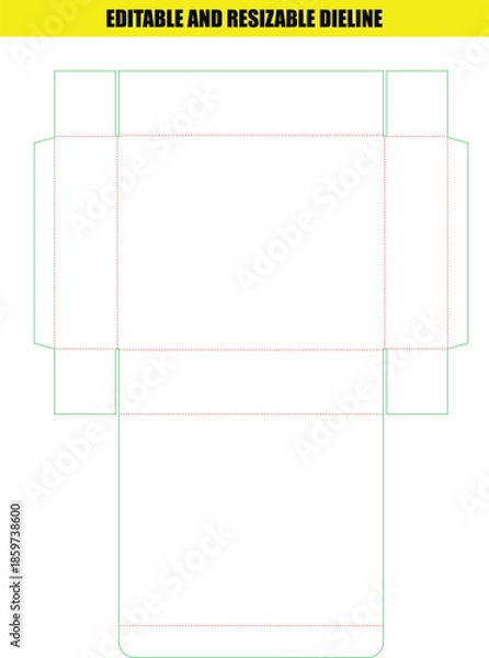 Obraz Editable Resizable Packaging Carton Box Die Line Template Vector Layout