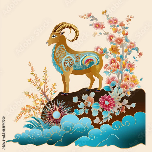 Obraz やぎ座。ヤギ。占星術。星占い。星座