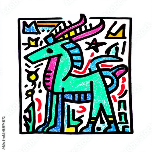 Obraz やぎ座。ヤギ。占星術。星占い。星座