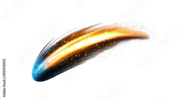 Obraz Comet with Fiery Tail on Transparent Background