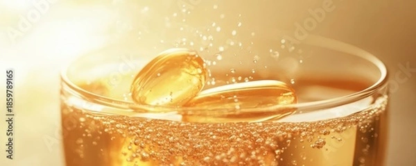 Fototapeta Dropping multivitamin tablet.