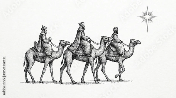 Obraz Wise men stipple dotwork