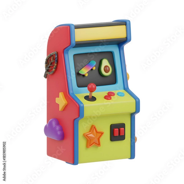 Obraz Colorful Toy Arcade Machine with Controls.
