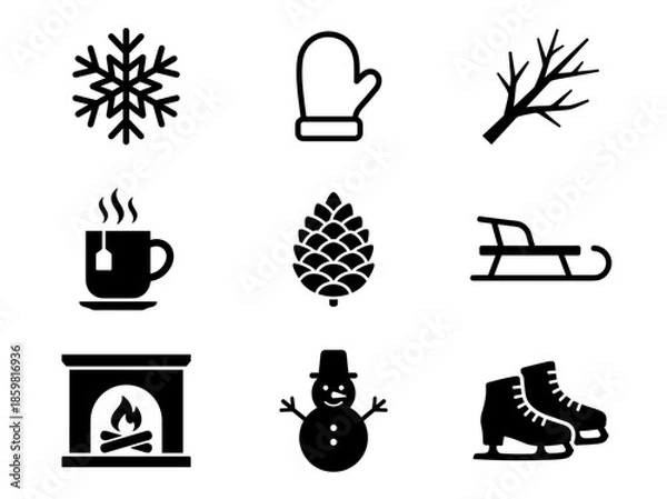 Obraz Cozy Winter Essentials and Symbols