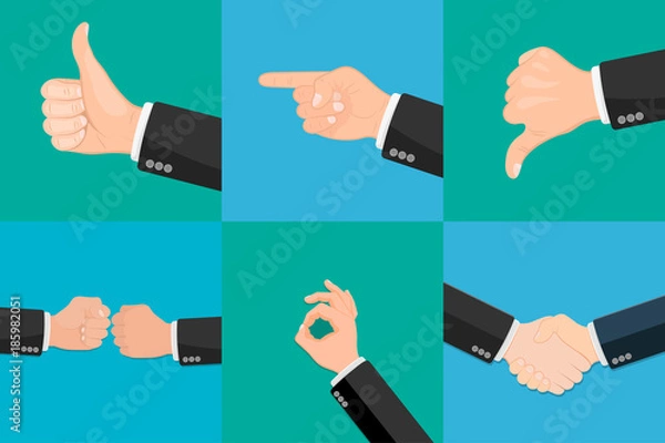 Fototapeta Set of realistic vector hands