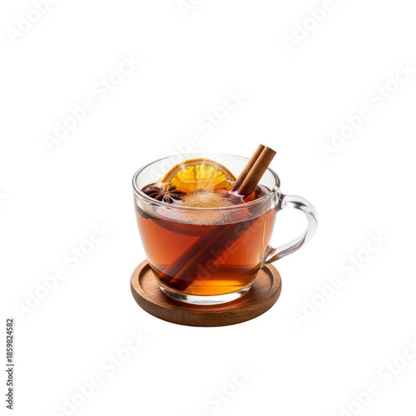 Obraz Mulled wine with cinnamon and orange