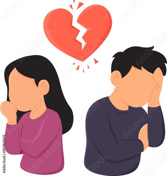 Obraz Couples breaking up, heartbreak, separation, divorce.