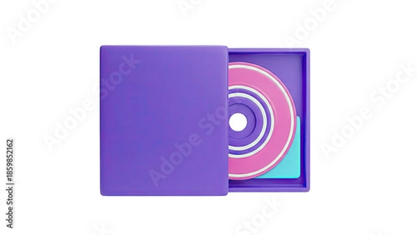 Obraz Purple CD Case with Colorful Disc