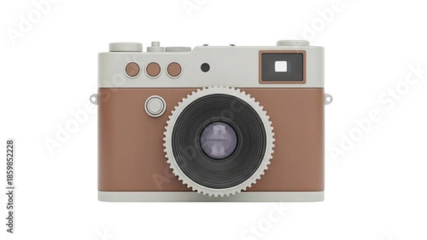Obraz Retro Camera with Brown and White Design