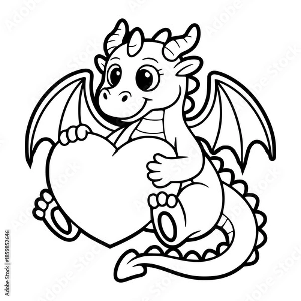 Obraz Dragon Holding Heart
