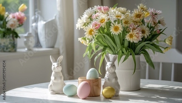 Obraz Easter Bunny and Eggs Still Life