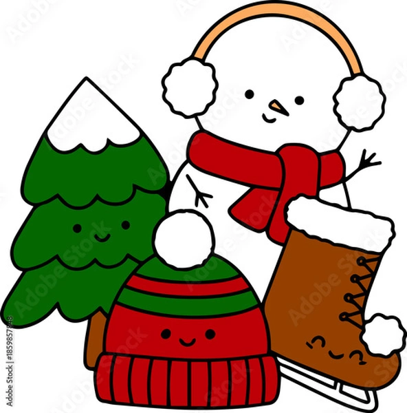 Obraz christmas icons set