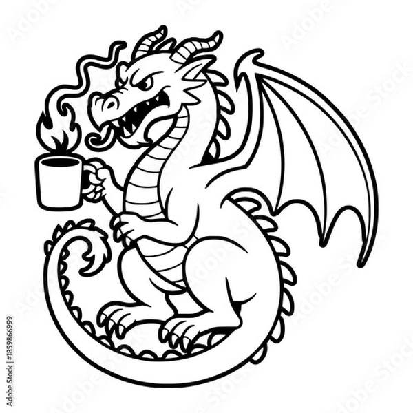 Obraz Dragon with Coffee