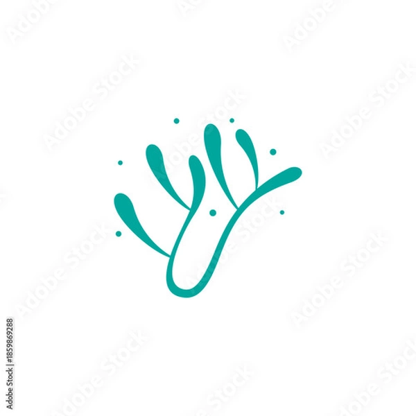 Obraz coral reef logo with flat vector design style