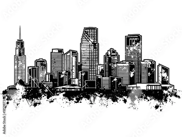 Obraz Miami Skyline Grunge