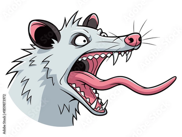 Obraz Screaming Cartoon Opossum