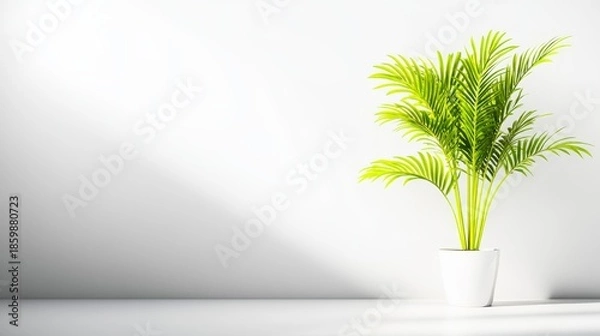 Obraz Lush indoor plant in elegant ceramic pot bringing vibrant greenery and natural beauty to home interior decor.