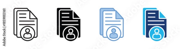 Fototapeta Document icon set multiple style collection