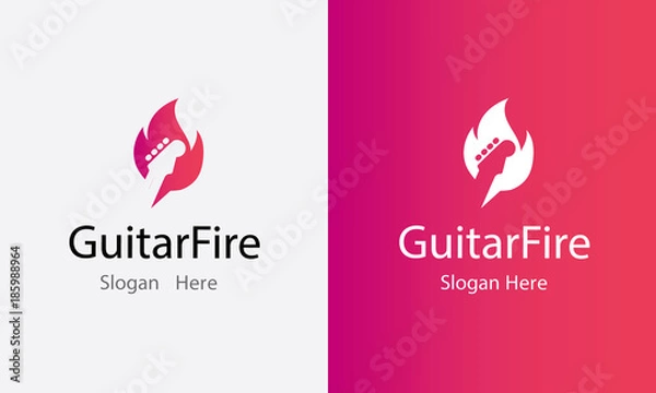 Fototapeta Guitar Fire