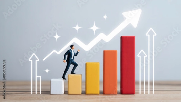 Fototapeta キャリアアップ・成長・成功イメージ　Generative AI