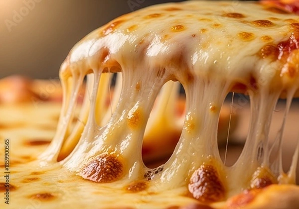 Obraz Melted Cheese Stretch Close Up Food Background