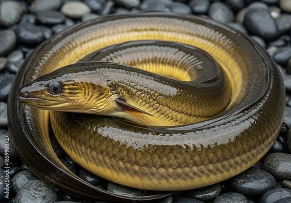 Obraz Fresh Eel Fish coiled naturally