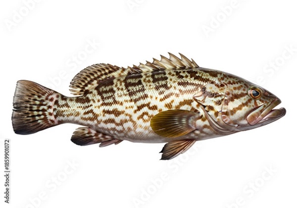 Obraz Fresh Grouper Fish on transparent Background