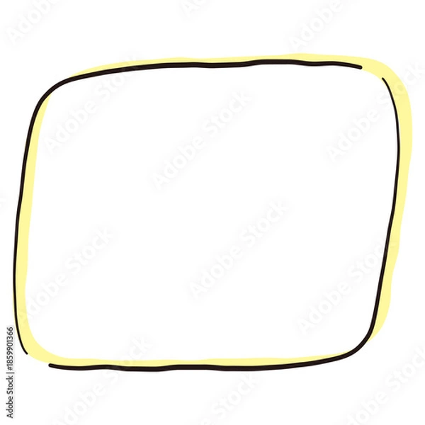 Obraz ペンで手描きされたシンプルで可愛い四角い吹き出しのイラスト素材