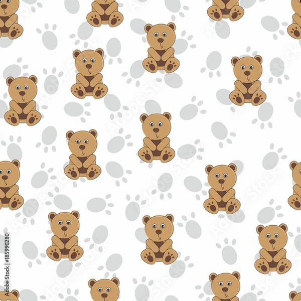 Fototapeta Repeatable pattern for children. Seamless wallpaper in a bowl.