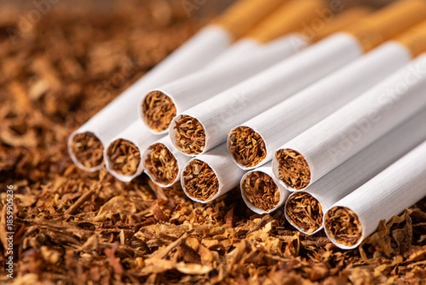 Fototapeta finely crushed tobacco leaves that is used in the manufacture of cigarettes