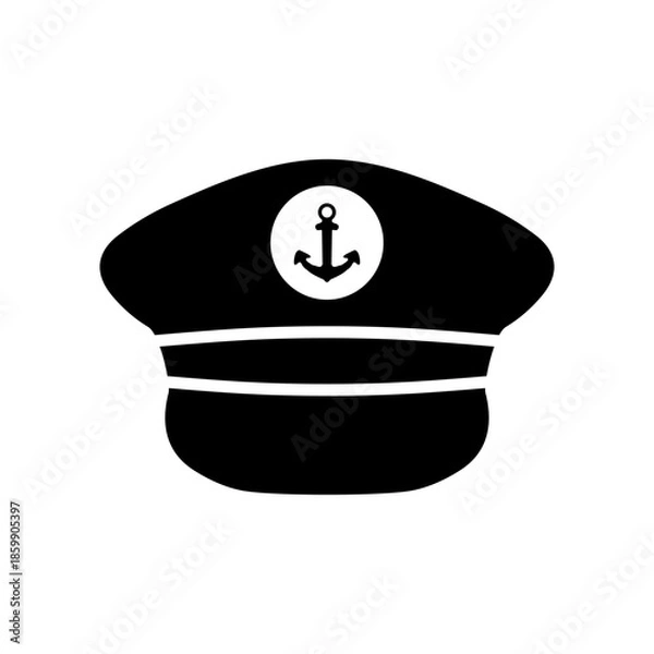 Obraz Captain hat vector illustration icon template