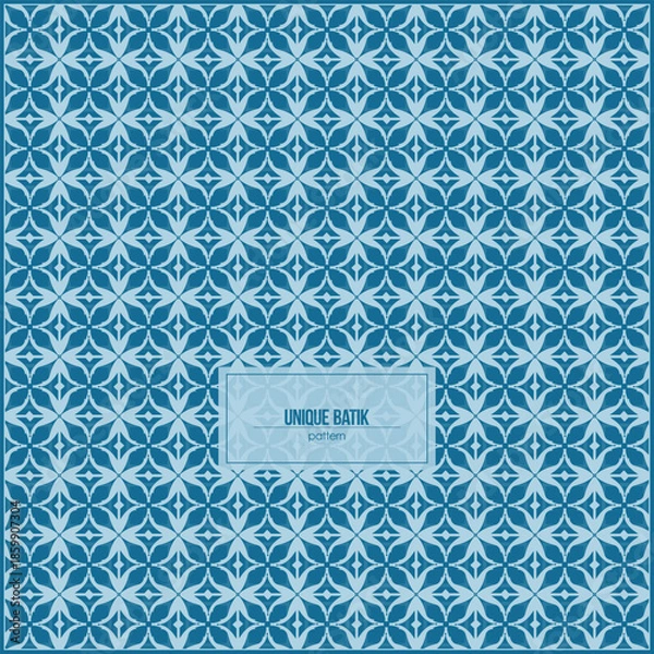 Obraz unique batik pattern with blue monochrome style