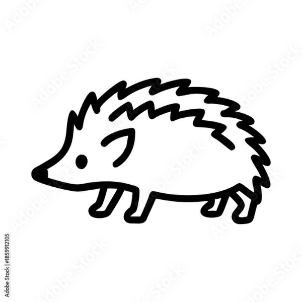 Fototapeta A hedgehog icon bold outline vector illustration design