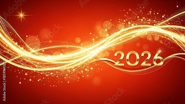 Obraz red new year 2026 background