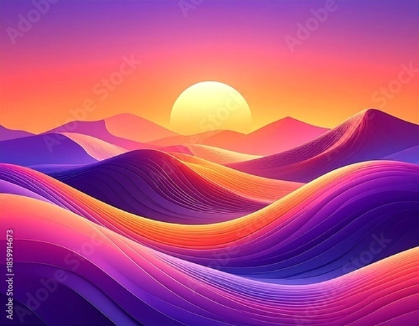 Obraz sunset in mountains background colours