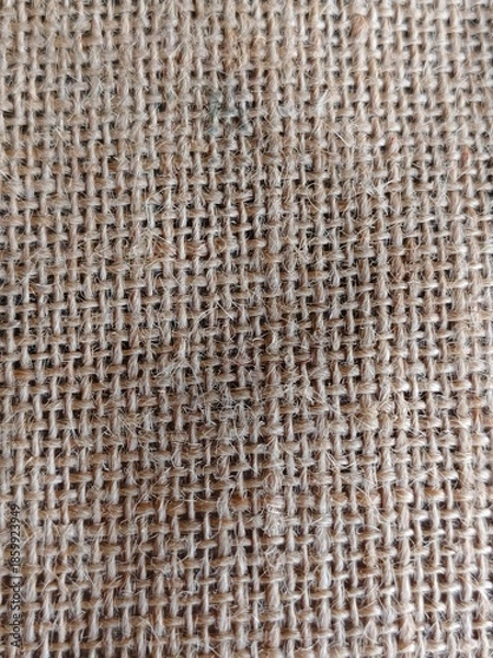 Obraz Light brown burlap fabric surface.
