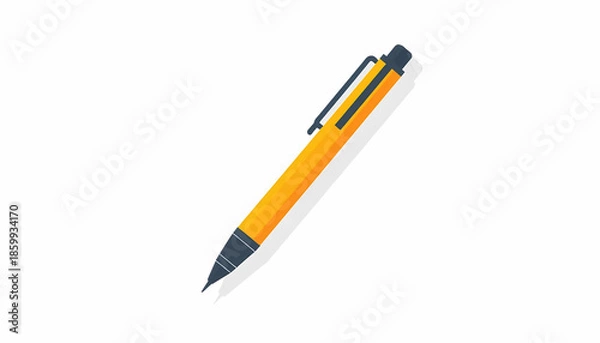 Obraz Vibrant yellow pen on white background for creative projects