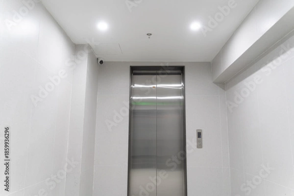 Obraz Elevator hall with security camera and lights
