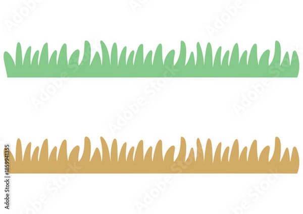 Obraz シンプルな先の丸い草と枯草のイラスト素材
