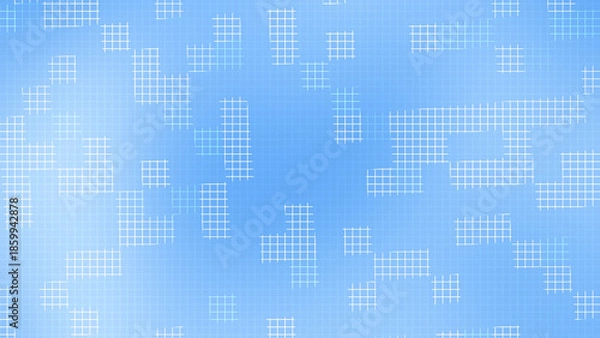 Obraz Azure Blue Grid Pattern Background With Digital Structure And Minimal Style