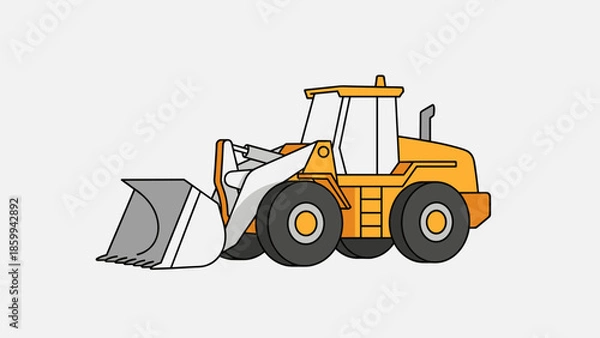 Obraz Yellow Front End Loader Illustration 4.