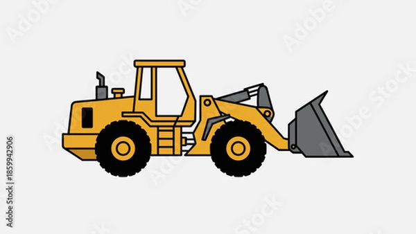 Obraz Yellow Front End Loader Illustration 5.