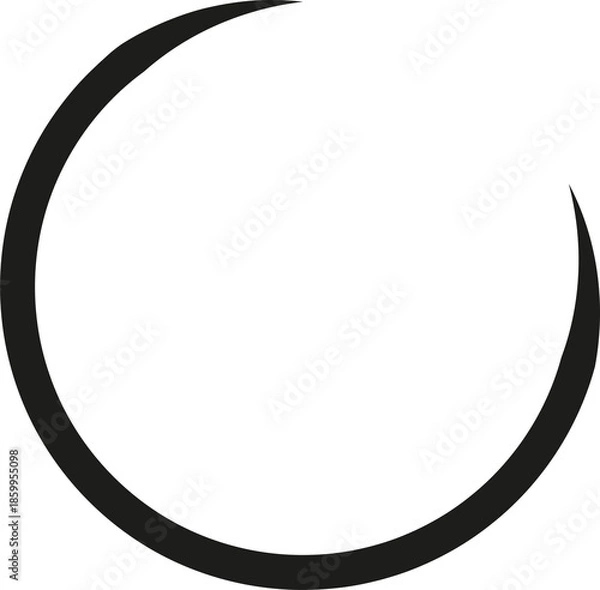 Obraz A simple image featuring a dark gray circular shape on a black background