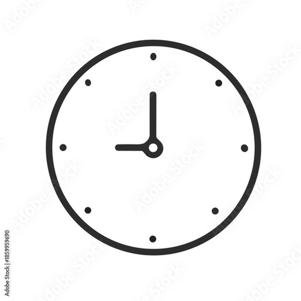 Obraz clock icon on metal button